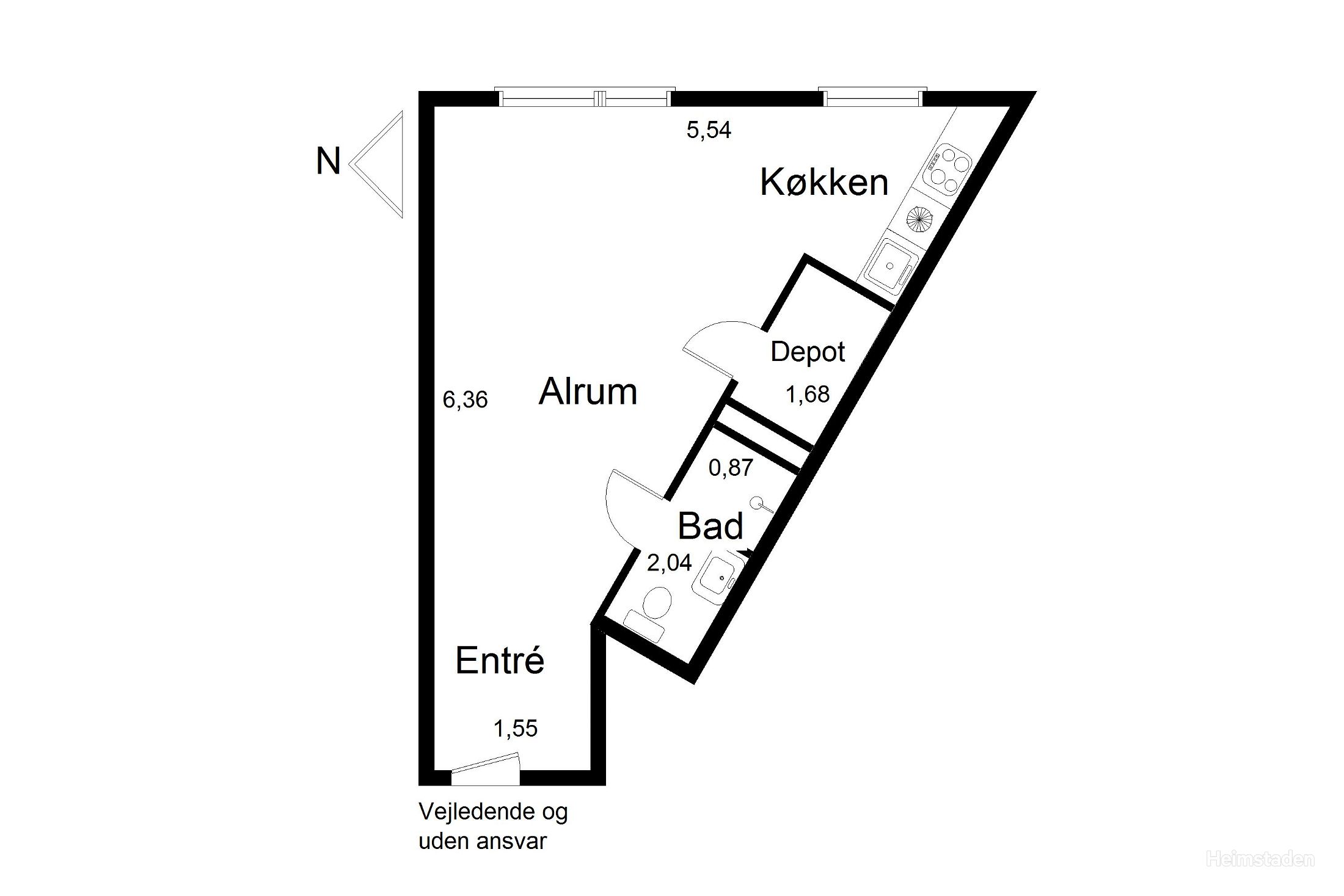 Plantegning for Elstarvej 24, 5. 9, 2500 Valby