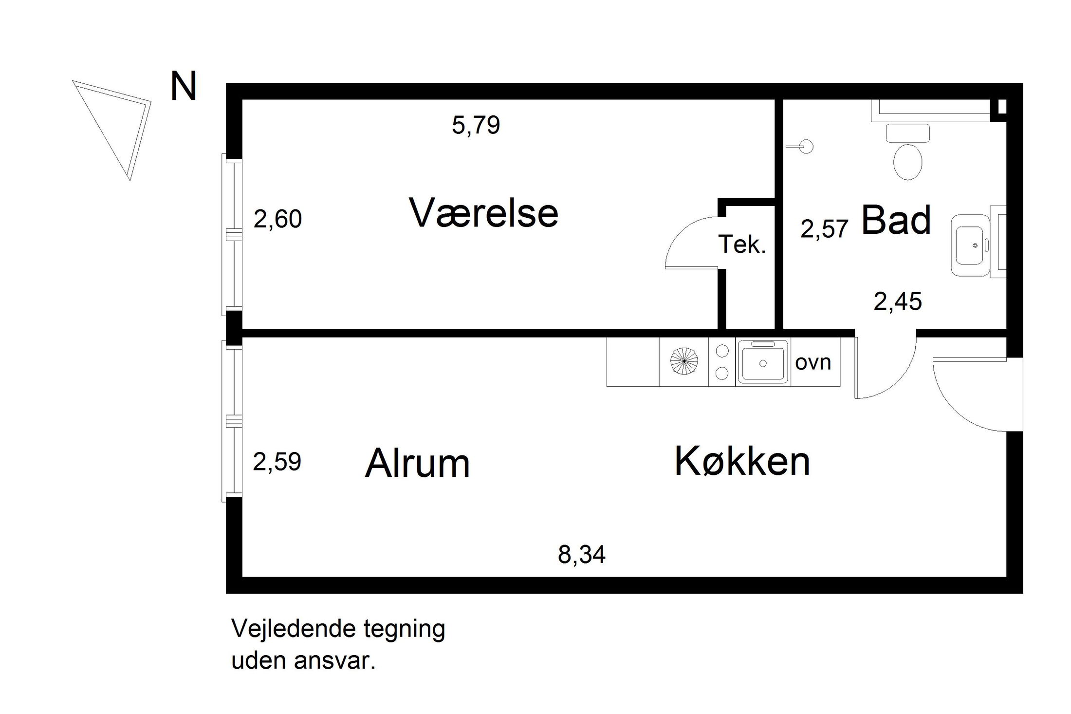Plantegning for Dortheavej 2, 1. 2., 2400 København NV