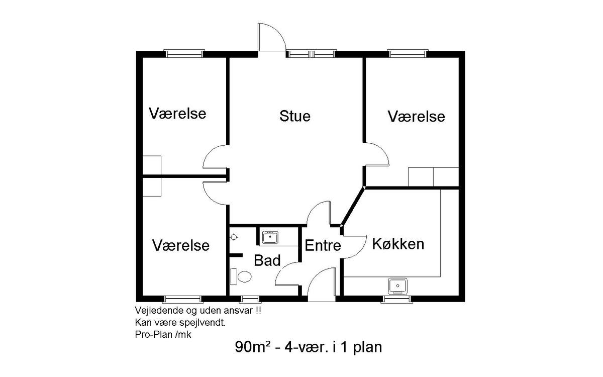Plantegning for Sandkæret 48, 1. tv., 5260 Odense S