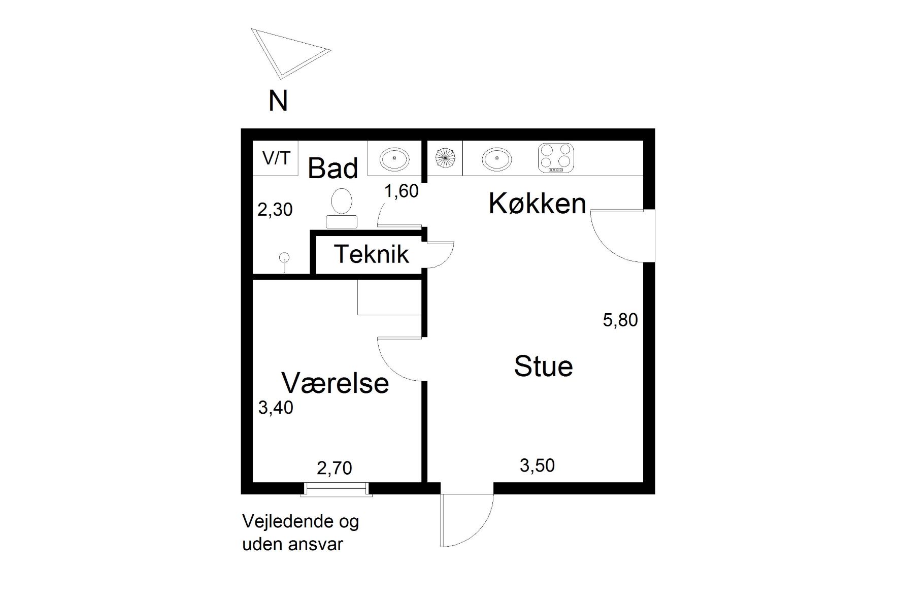 Plantegning for Arresøvej 17A, st. 3., 8240 Risskov, Aarhus