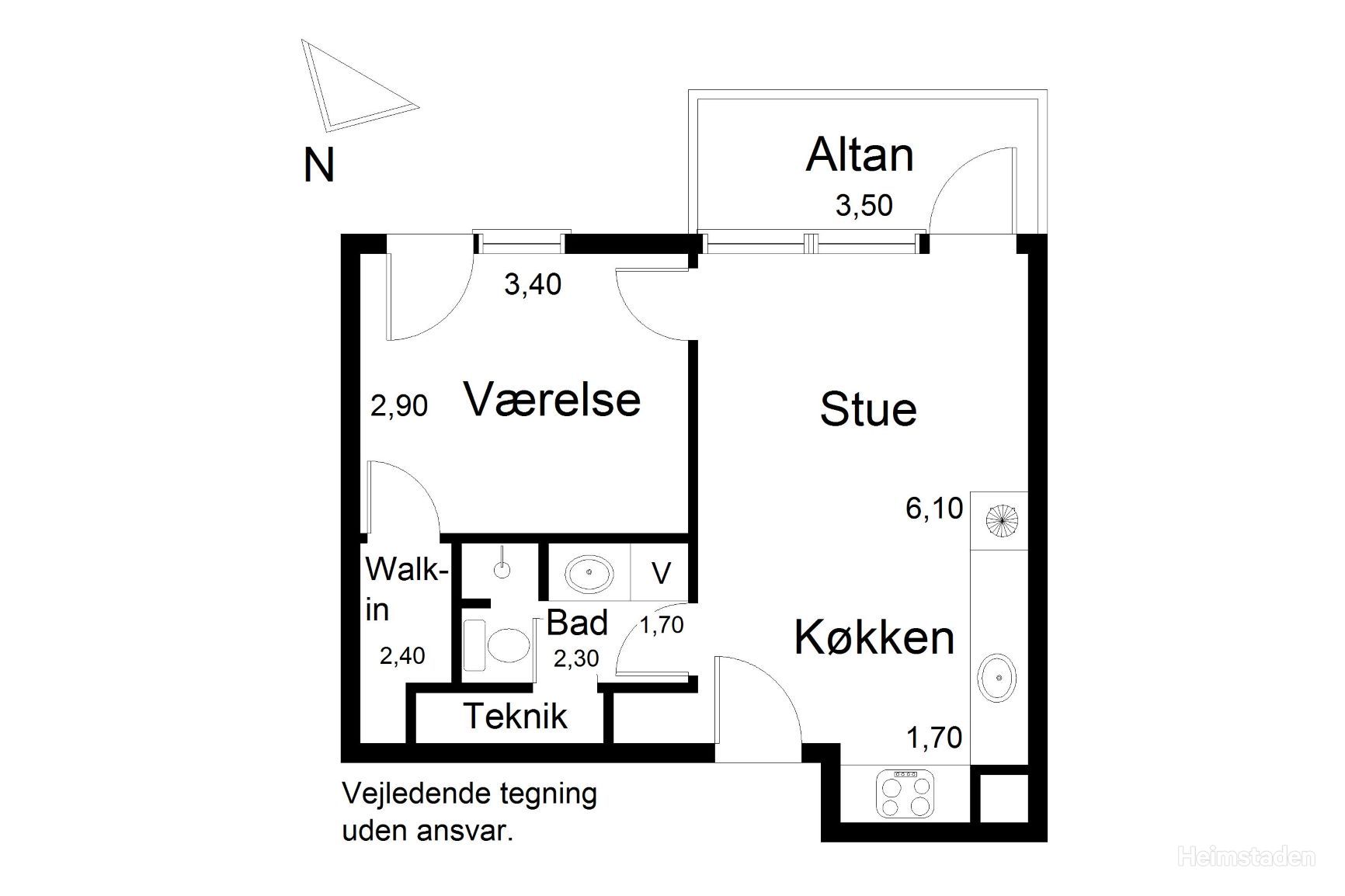 Plantegning for Arresøvej 36, 3. tv., 8240 Risskov, Århus