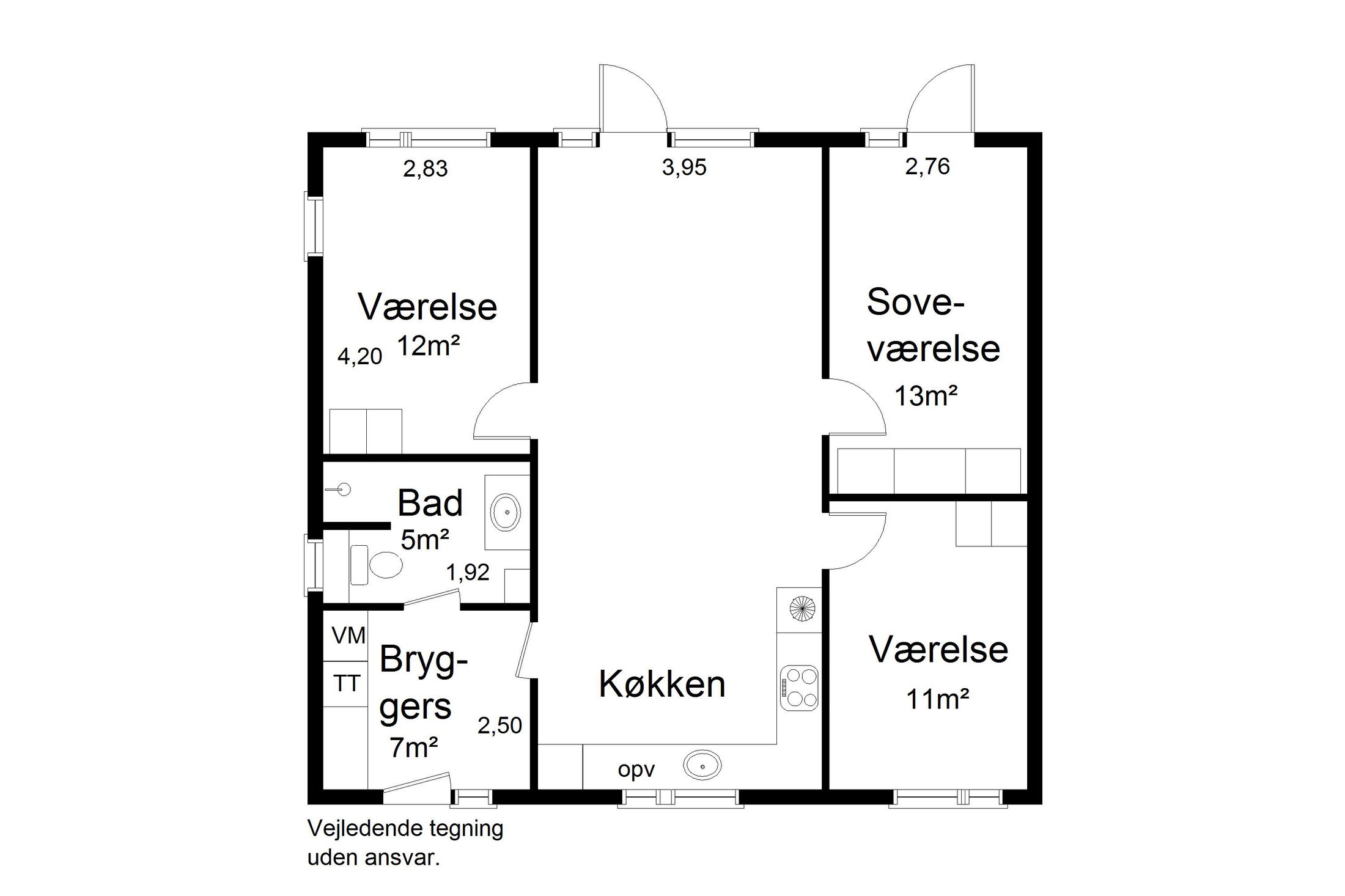 Plantegning for Julerosevej 18, 7500 Holstebro